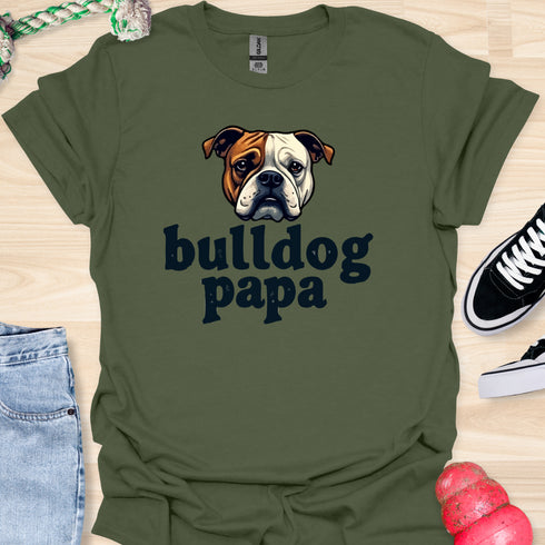 Bulldog Papa - V4 - Bold Graphic T-Shirt
